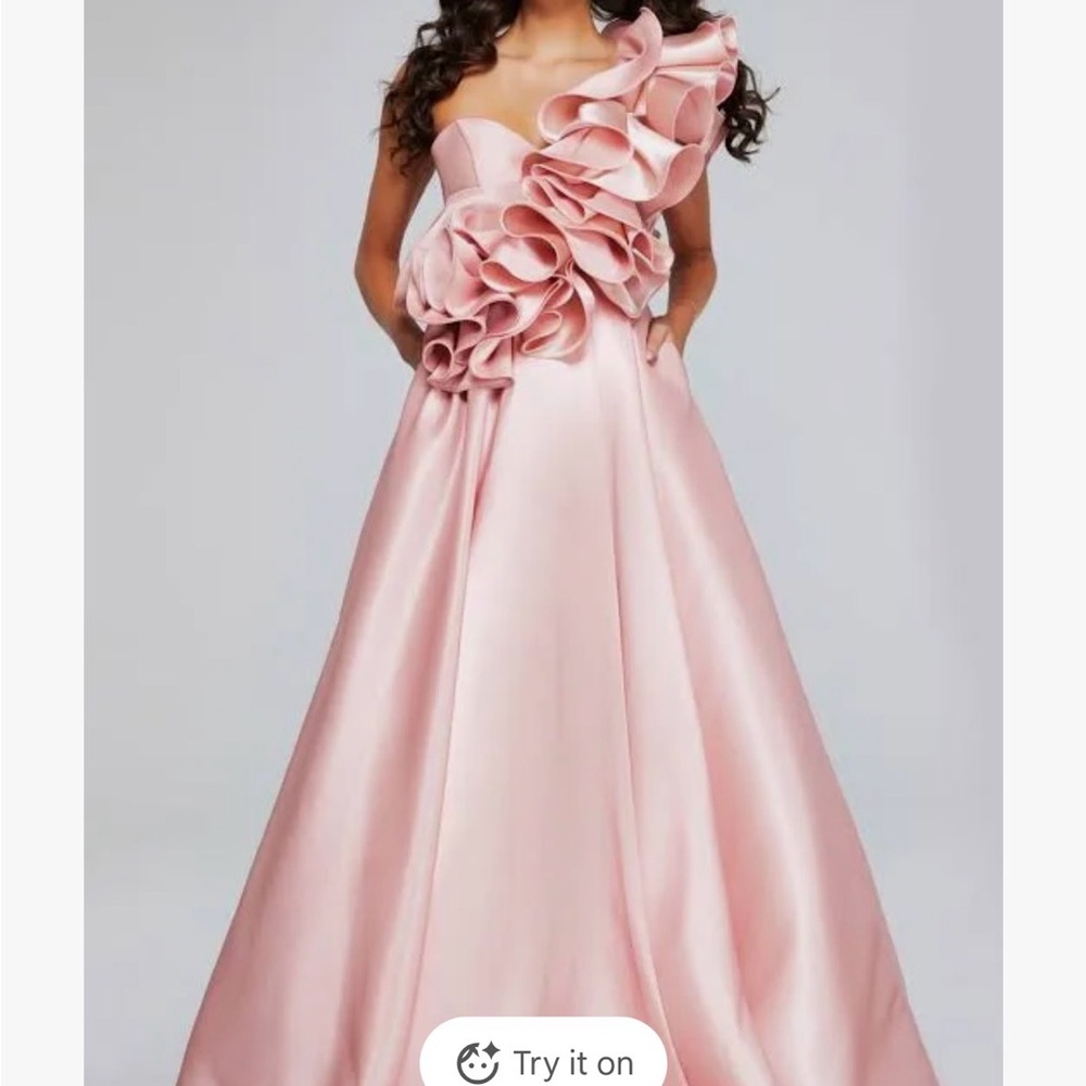 Jovani Blush Pink Ruffled Gown
